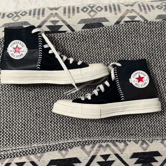 Converse Black Chuck 70 Crafted
Leather High Egret Sneakers Sz-6.5M/8.5W - Picture 2 of 10